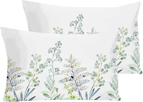 Vista 41 de YIYEA Juego de 2 fundas de almohada estándar de microfibra ultra suave de doble cepillado, fundas de almohada estándar, fundas de almohada florales