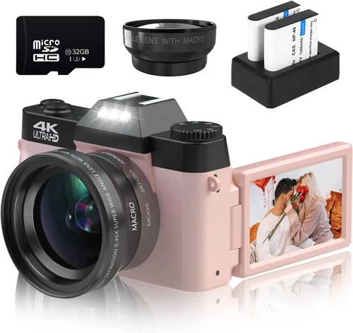 Vista 8 de Cámara digital 4K para vlogging de YouTube, zoom manual de 56 MP 16X, cámara compacta de fotografía con gran angular de 2.047 in y lente macro