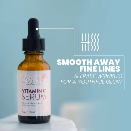 Vista 7 de Eva Naturals Paquete de suero Firm & Glow - Sueros de vitamina C, péptidos y niacinamida - Juego de suero facial antienvejecimiento para arrugas
