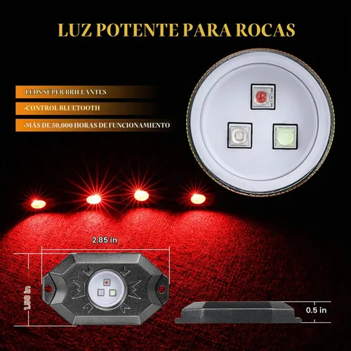 Vista 4 de Kits de luces LED RGB con control Bluetooth, impermeables, multicolor, luces LED de neón subterráneo, luces para camión, SUV, ATV, UTV, barco