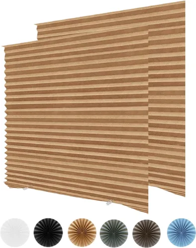 Vista 9 de Persianas Temporales para Ventanas sin Cordón, Persianas de Papel Plisado Autoadhesivas, Cortinas para Ventanas, Persianas Opacas para Ventanas