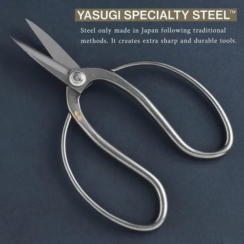 Vista 2 de Wazakura Yasugi - Tijeras tradicionales para bonsái de acero inoxidable fabricadas en Japón, 7 pulgadas (7.087 in), tijeras de podar para árboles