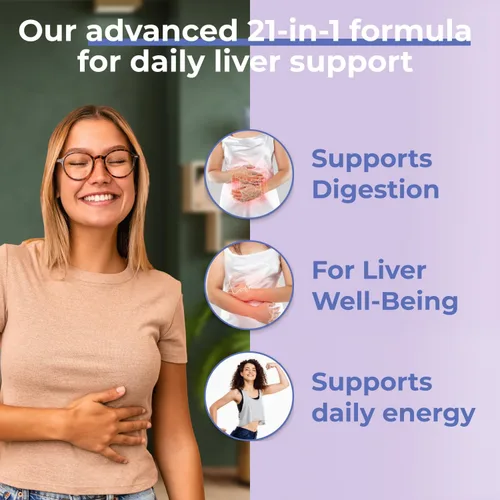 Vista 2 de Avenir Nutrition Liver Shield & Cleanse Suplemento de desintoxicación y reparación de limpieza hepática a base de hierbas Suplementos
