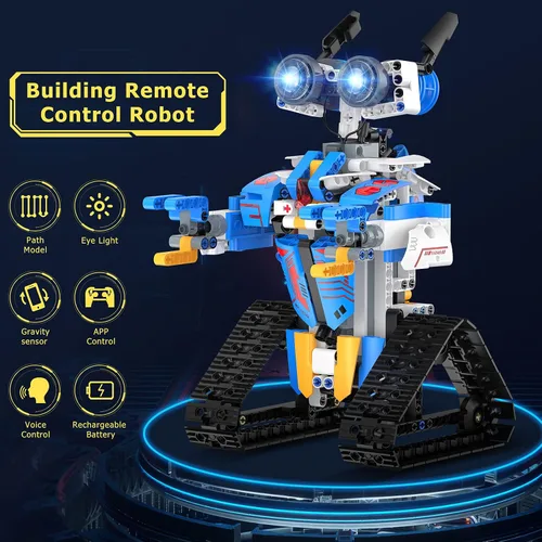 Vista 3 de Juguetes robot para niños de 8 a 16 años con aplicación o control remoto, kit de bloques de construcción programables científicos, proyectos STEM