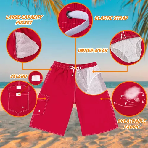 Vista 4 de Trajes de baño para hombre Bañadores de natación de secado rápido Shorts de natación con forro de malla Trajes de baño divertidos