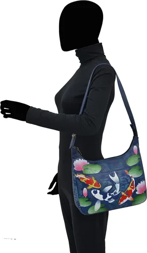 Vista 2 de Anna by Anuschka Womens Original Hand-Painted Genuine Leather Medium Shopper Hobo