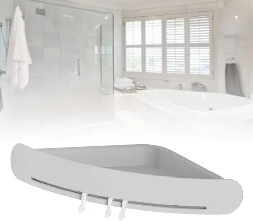 Vista 3 de Estante esquinero para baño, estante de almacenamiento de inodoro, almacenamiento de cocina, innovador baño de pared para decoración de dormitorio