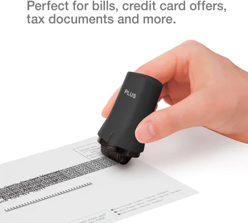 Vista 3 de Guard Your ID Advanced 2.0 Rodillos de goma para robo de identidad, borrador de dirección y prevención de seguridad (Paquete regular de 3, negro)