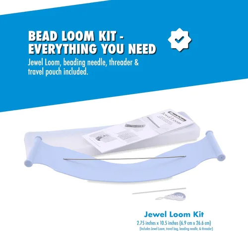 Vista 2 de Beadalon Baby Jewel Loom – Telar de joyería compacto de 2.75" x 5" para pulseras, marcadores de libros y trabajo con cuentas pequeñas