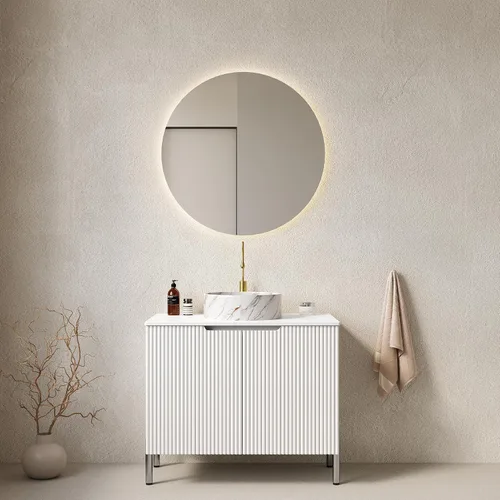 Vista 24 de Henf 28 Inch Bathroom Vanity with Ceramic Integrated Sink, Blue Bathroom Storage Cabinet with 2 Soft Close Doors,1 Tilt-Out Drawer,Reinforced Corner