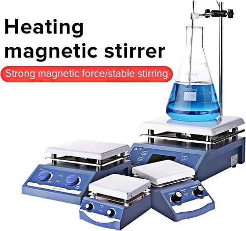 Vista 2 de Laboratory Heating Magnetic Stirrer, 3L Laboratory Dual Control Hotplate Magnetic Stirrer Mixer with Stir Bar