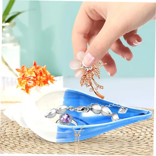 Vista 5 de Unomor 3pcs Tray Ceramic Ring Holder Star Plates Trinket Storage Plate Earring Bowl Earring Organizer Ceramic Serving Platter Trinket Dish Sea Ring