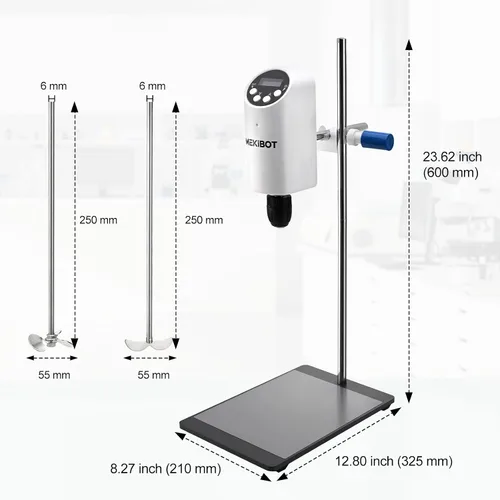 Vista 7 de Agitador digital superior, capacidad de 20 L, 100-2000 RPM, 2