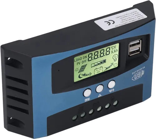 Vista 3 de Regulador solar, MPPT controlador solar fotovoltaico de seguimiento de carga de tubo MoS pantalla digital en tiempo real 12V 24V corto