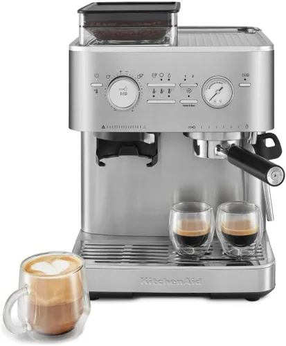 Vista 8 de KitchenAid Máquina de café expreso semiautomática, molinillo de rebabas, 2.5L, hierro fundido negro