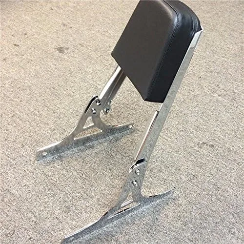 Vista 3 de SMT- Respaldo de llama cromada Sissy Bar con almohadilla de cuero compatible con H-D Softail Flstc Flstf Flstn Flsts FLSTSC FXST FXSTB FXSTS FXSTSB