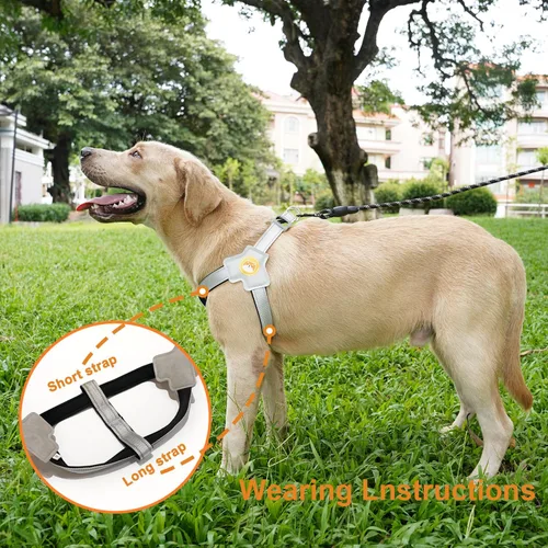 Vista 3 de COODEO Arnés antitirones para perro con acolchado de malla transpirable, tiras reflectantes, diseño antiescape, ajuste rápido para entrenar