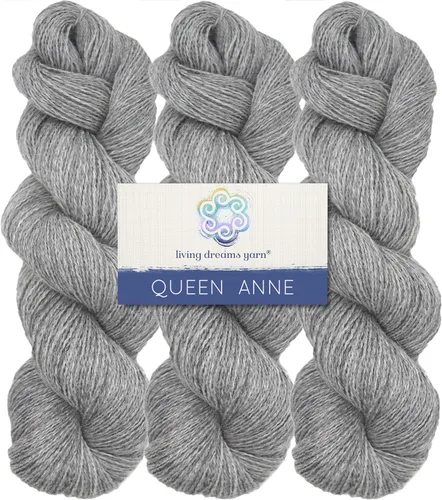 Vista 26 de Living Dreams Queen Anne LACE - Ovillo de lana 100% suave y lujosamente suave, color azul Arándano