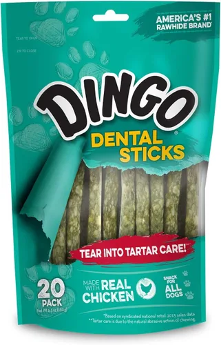 Vista 9 de Palillos dentales Dingo 48 unidades, acción de masticación natural ayuda a limpiar los dientes