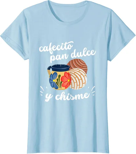 Vista 19 de Camiseta Cafecito Pan Dulce y Chisme Mexican Hispanic Pride Breakfast Negro