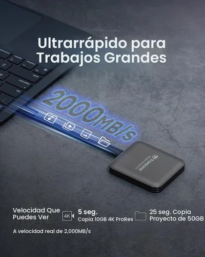 Vista 4 de Transcend 1TB ESD420 SSD magnético portátil hasta 2000MB/s USB3.2 Gen2x2 Oro champán
