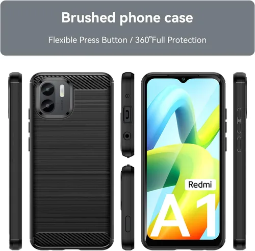 Vista 2 de Funda para teléfono xiaomi Redmi A1/A2, a prueba de golpes, resistente a los arañazos, TPU suave, para Redmi A1/A2 funda (negro)