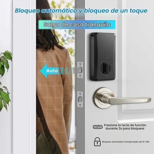Vista 4 de KS2 huella digital, cerrojo de entrada sin llave con teclado, cerrojo electrónico, cerraduras inteligentes para puerta delantera, con código