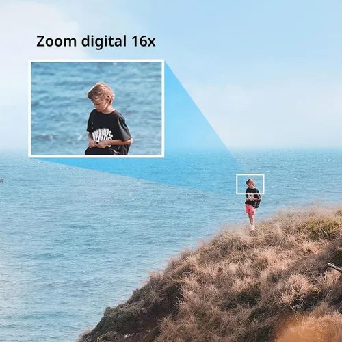 Vista 2 de Asixxsix Cámara digital 4K 48MP, 2. pantalla 16X zoom óptico anti vibración retro cámara de vlogging con visor flash dial cámaras compactas de punto