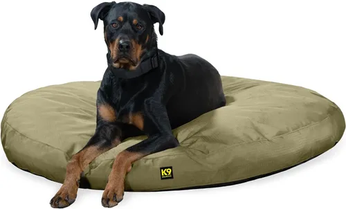 Vista 7 de K9 Ballistics Cama redonda resistente para perros, funda extraíble, lavable, duradera y resistente al agua para interiores y exteriores, pequeña