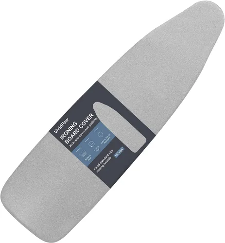 Vista 21 de VividPaw Funda y almohadilla para tabla de planchar, tamaño estándar 15"x54", acolchado grueso, borde elástico, revestimiento de silicona