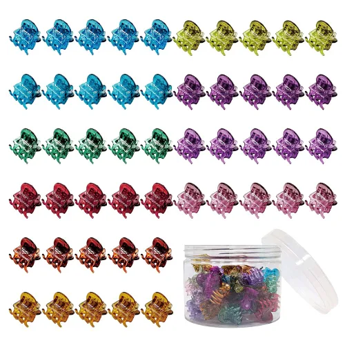 Vista 10 de 50 piezas de mini pinzas para el cabello, pinzas de agarre fuerte multifunción para flequillo. (Negro)