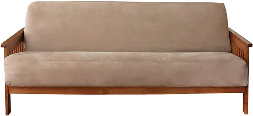 Vista 9 de SURE FIT funda para silla con alas y cojín en T de gamuza suave, de una pieza, ajuste relajado, poliéster, lavable a máquina, color chocolate