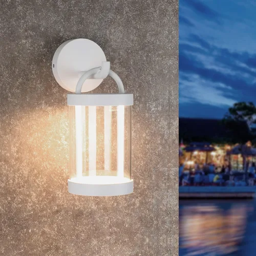 Vista 5 de Aplique de pared al aire libre blanco exterior IP54 impermeable LED lámpara de pared redonda iluminación luces de aluminio para porche entrada