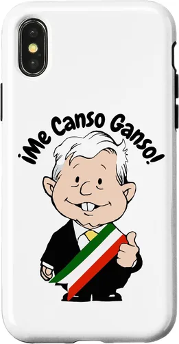Vista 5 de Carcasa para iPhone 16 AMLO Amlito Me Canso Ganso Divertida y linda caricatura mexicana Muñeco