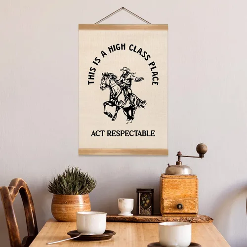 Vista 6 de ZTGDA Pósteres retro, arte de pared de vaquero occidental de Texas, This Is A High Class Place Posters Riding Cowboy Wild Western para el hogar