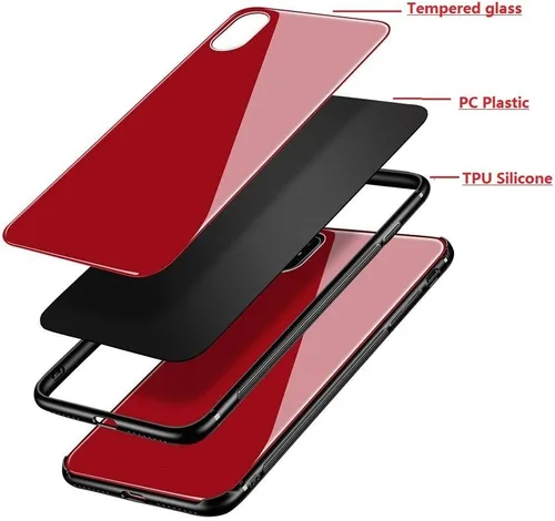 Vista 5 de Fundas diseñadas para Samsung Note 10 Plus con parte trasera de calidad de vidrio templado+carcasa híbrida de TPU marco, cubiertas delgadas