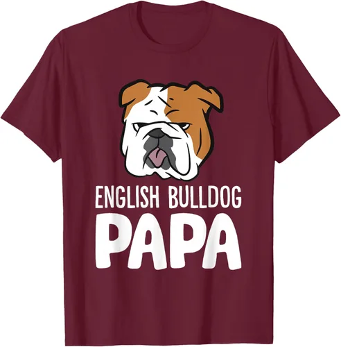 Vista 16 de Camiseta divertida de Bulldog Inglés para papá dueño de perro, Negro