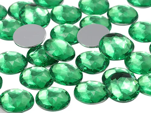 Vista 20 de Joyas de diamantes de imitación acrílicos redondos con parte trasera plana de 0.709 in, adornos de gemas de plástico para cosplay, disfraces