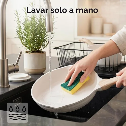 Vista 6 de JEETEE Sartén antiadherente de 8 pulgadas Sartén de huevo pequeña fácil de Beige