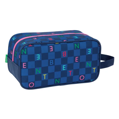 Vista 4 de Zapatillero de Viaje Benetton Damero Azul marino 29 x 15 x 14 cm