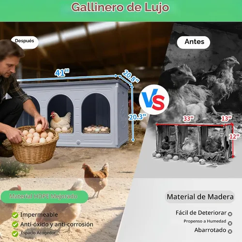 Vista 6 de Rockever Cajas de anidación para pollos, cajas de anidación de plástico