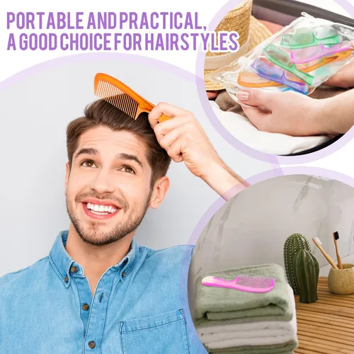 Vista 4 de Nuogo 100 peines coloridos para el cabello a granel para personas sin hogar, desechables, envueltos individualmente, suministros para cuidado