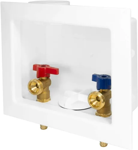 Vista 7 de Caja de salida para lavadora EFIELD, entrada Pex de 1/2 pulgada con crimpado con drenaje central, color blanco, (WM002)