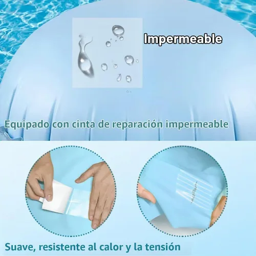 Vista 4 de Almohadas de piscina para piscinas sobre el suelo, almohada de piscina de 4 pies de diámetro resistente, almohada de aire para piscina de 0.4mm
