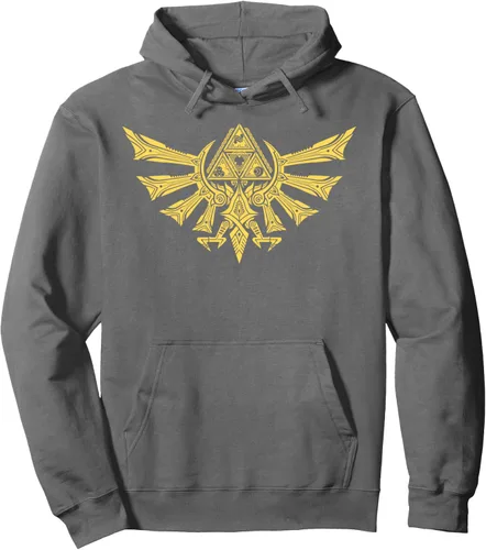 Vista 5 de Nintendo Zelda Ornate Hyrulian Emblem Graphic Sudadera con capucha Negro