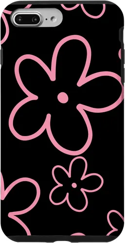 Vista 12 de Pink Black Flower Retro Modern Boho Floral Aesthetics Case for iPhone 17