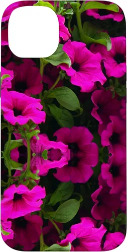 Vista 15 de iPhone 16 Purple Petunia Floral Cool Garden Plant Flower Gardener Gift Case