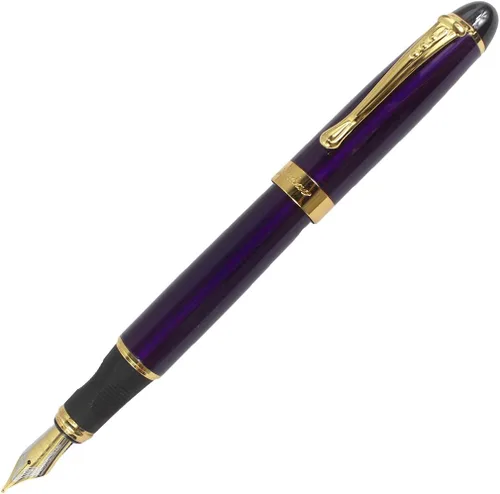 Vista 7 de Gullor Jinhao X450 - Pluma estilográfica, borde dorado, punta media, rosa