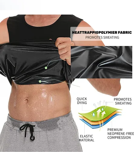 Vista 2 de CGTFY - Camisetas de compresión de ginecomastia para hombres, camiseta sin mangas de compresión atlética, chaleco adelgazante para moldear el cuerpo