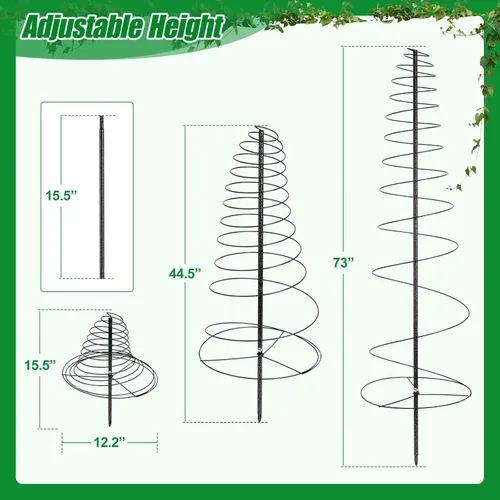 Vista 4 de Enrejado para plantas trepadoras al aire libre, 73 pulgadas de alto, enrejado de metal para jardín, para verduras, flores, plantas, soporte de vid